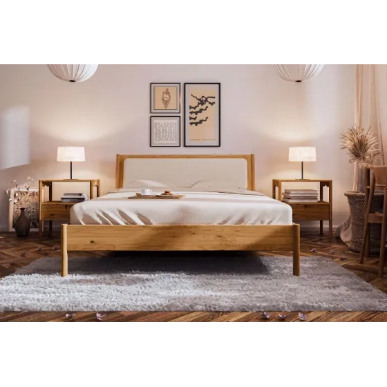Lit en bois massif 2 places collection Nola