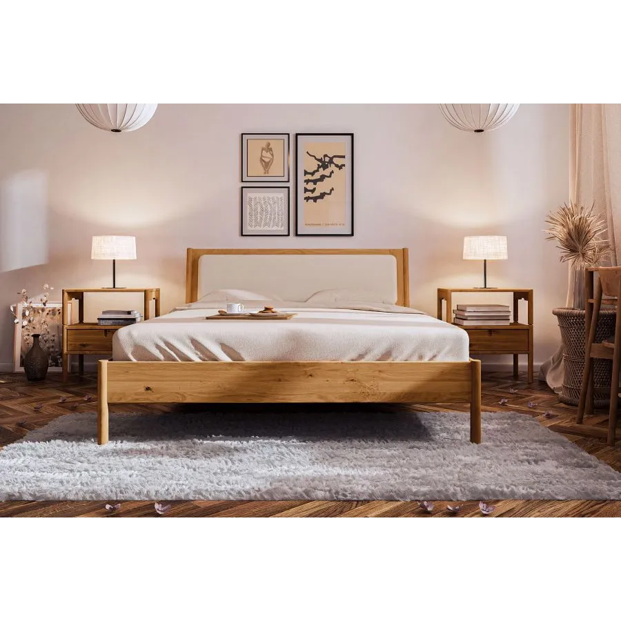 Lit en bois massif 2 places collection Nola