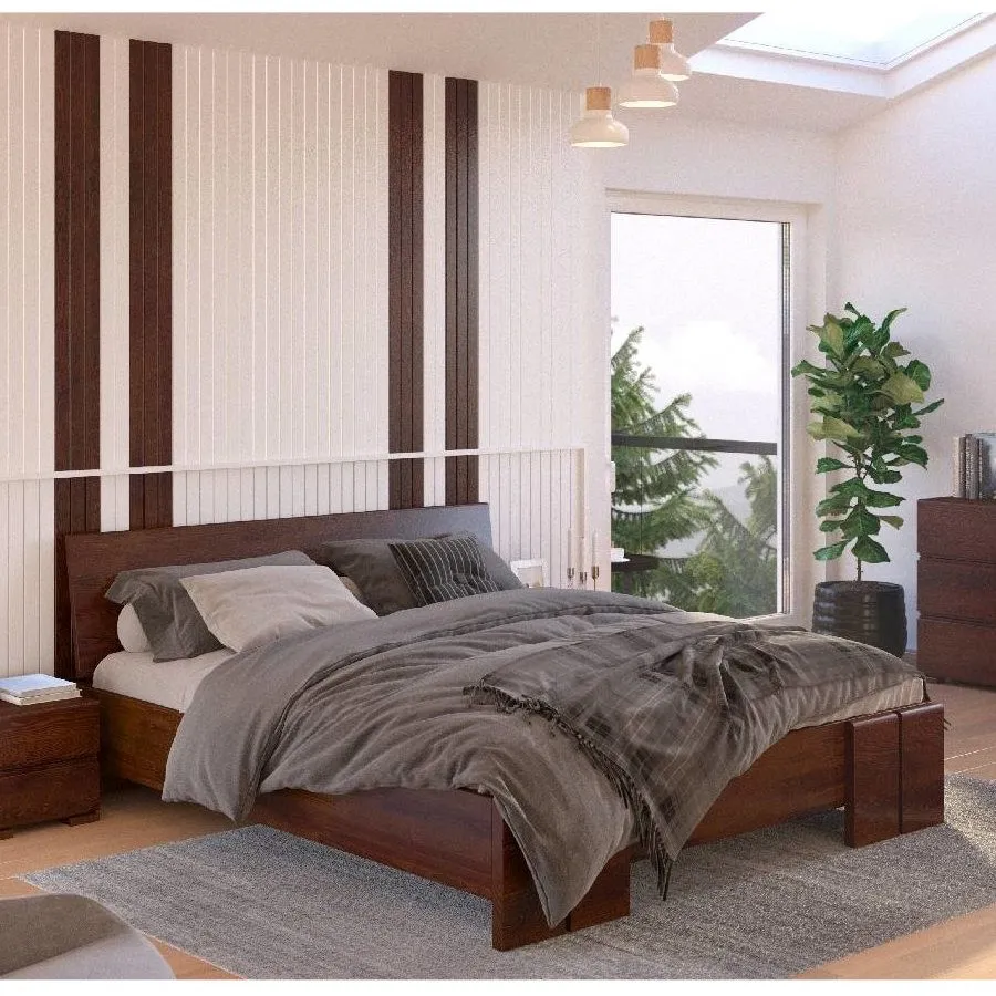 Lit coffre en bois pin massif chambre adulte collection Scandic