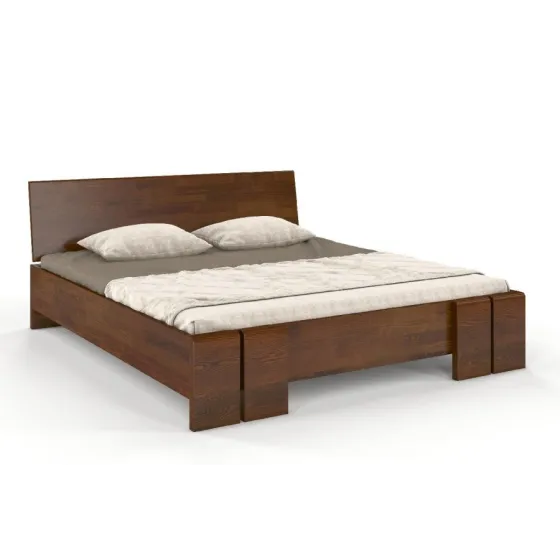 Lit coffre bois pin massif noyer collection Scandic