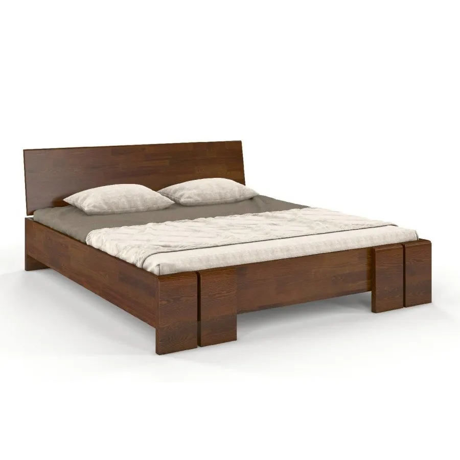 Lit coffre bois pin massif noyer collection Scandic