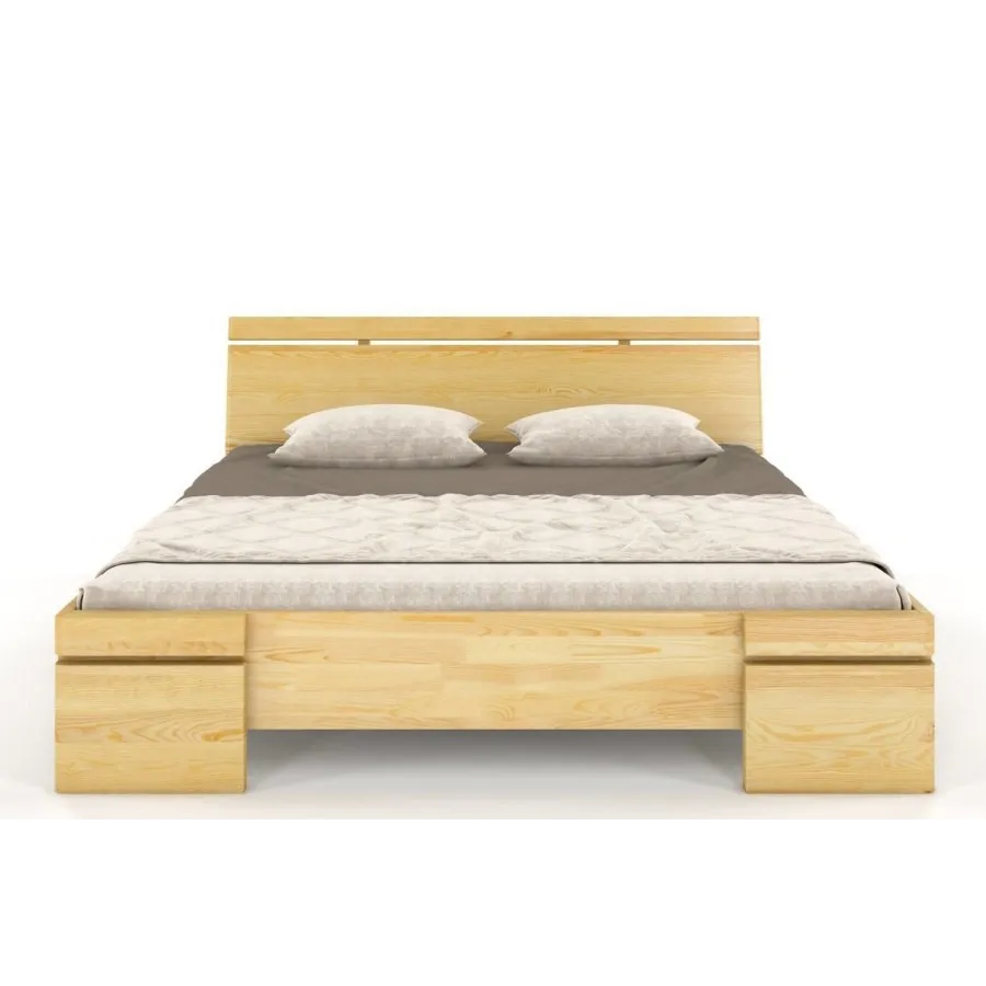 Lit en bois pin naturel 160x200 collection NOTTE