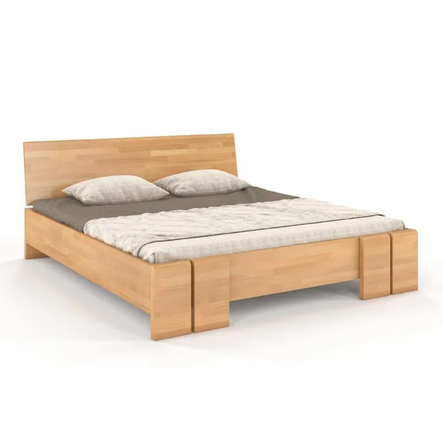 Lit coffre bois naturel 2 places collection Scandic