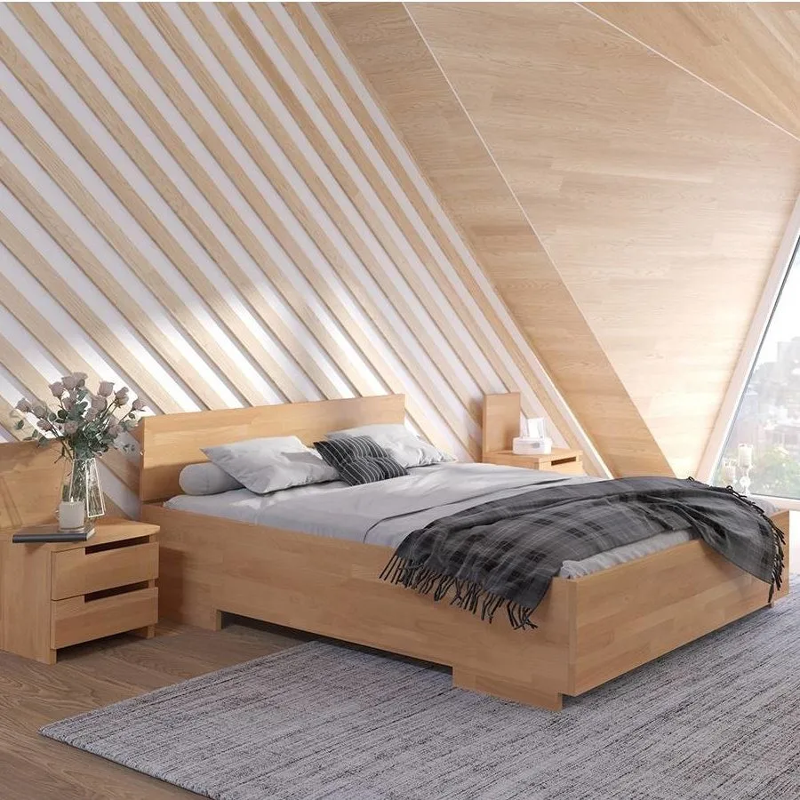 Lit coffre bois design chambre adulte collection Noko