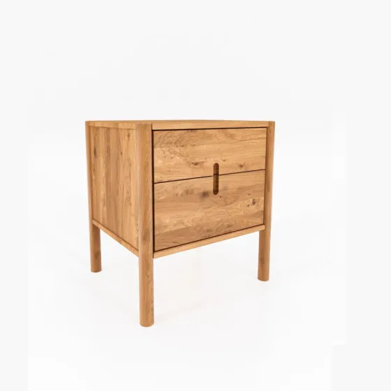 Table de chevet en chêne 2 tiroirs collection Nola