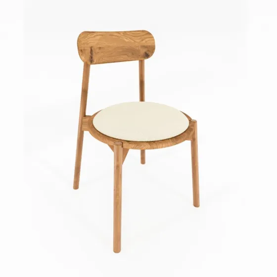 Chaise ronde en chêne massif collection Nola