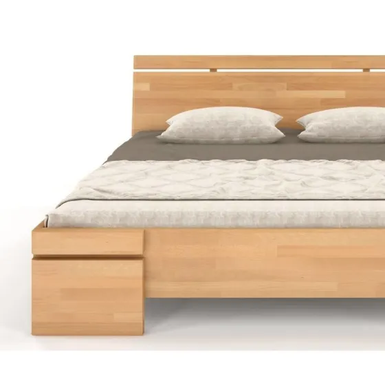 Lit en bois massif finition naturel haut de gamme collection NOTTE