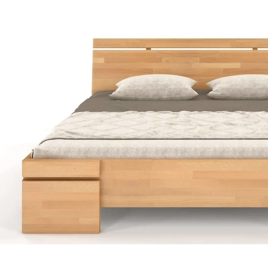 Lit en bois massif finition naturel haut de gamme collection NOTTE