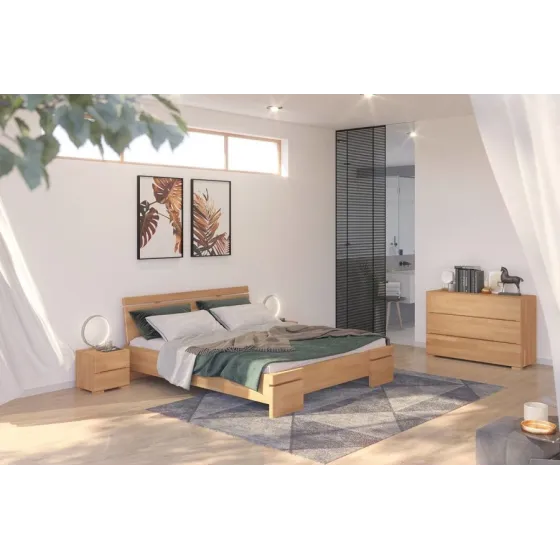 Lit en bois massif naturel chambre adulte collection NOTTE