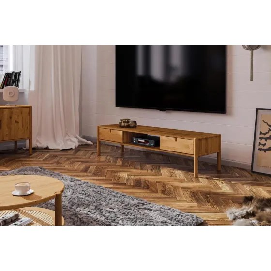 Meuble télévision 160 cm bois massif collection NOLA