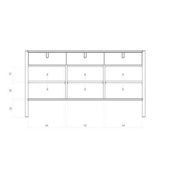 Buffet bois naturel 3 portes 3 tiroirs collection NOLA
