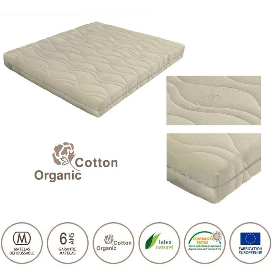 Matelas en latex 100% naturel 20 cm ORGANIC
