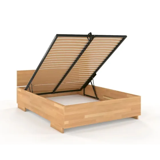 Lit coffre bois massif design collection Noko