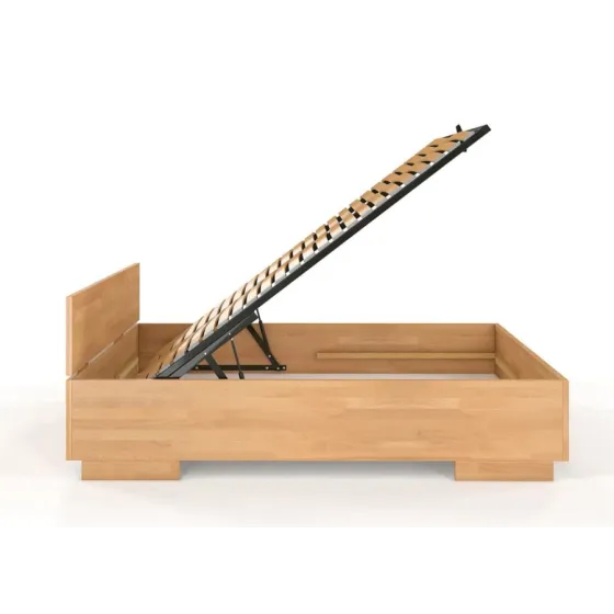 Lit coffre bois avec sommier relevable collection Noko