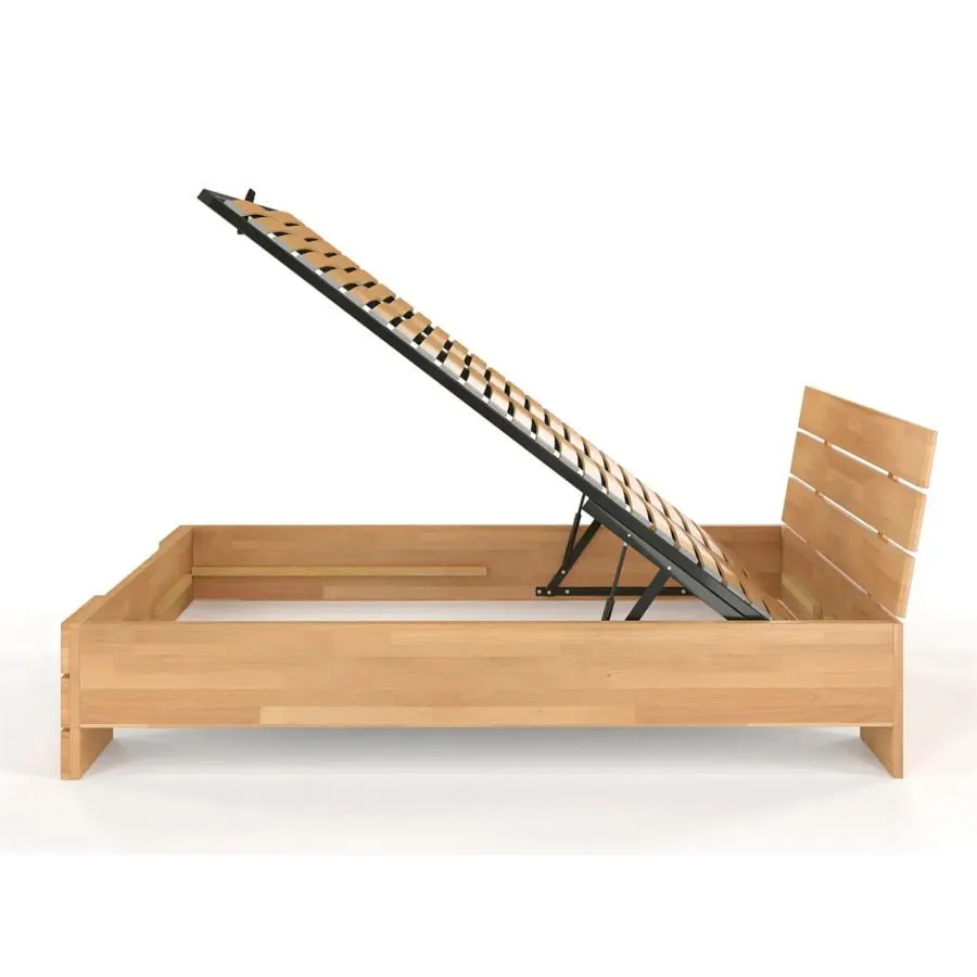 lit coffre en bois massif naturel collection INDIGO