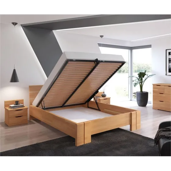 Lit coffre en bois massif collection MODENA