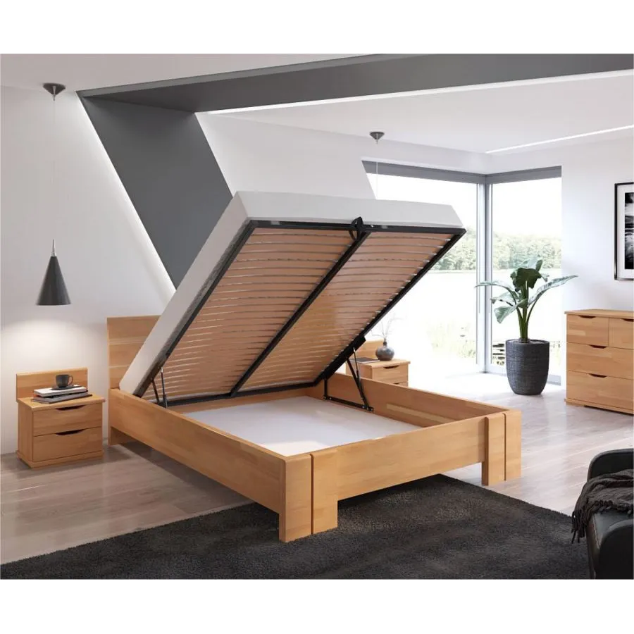 Lit coffre en bois massif collection MODENA