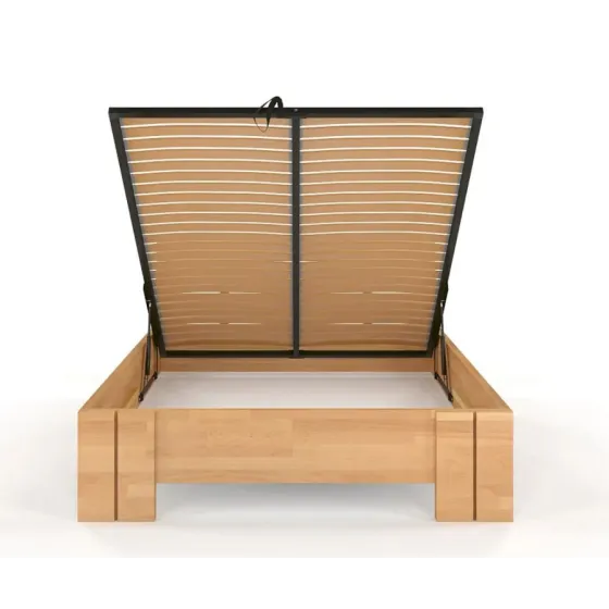 Lit coffre en bois 160x200 avec sommier relevable collection MODENA