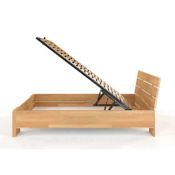 Lit coffre en bois 140x190 avec sommier relevable collection MODENA