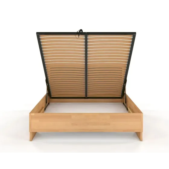 Lit bois coffre hêtre massif 140x190 collection NEY