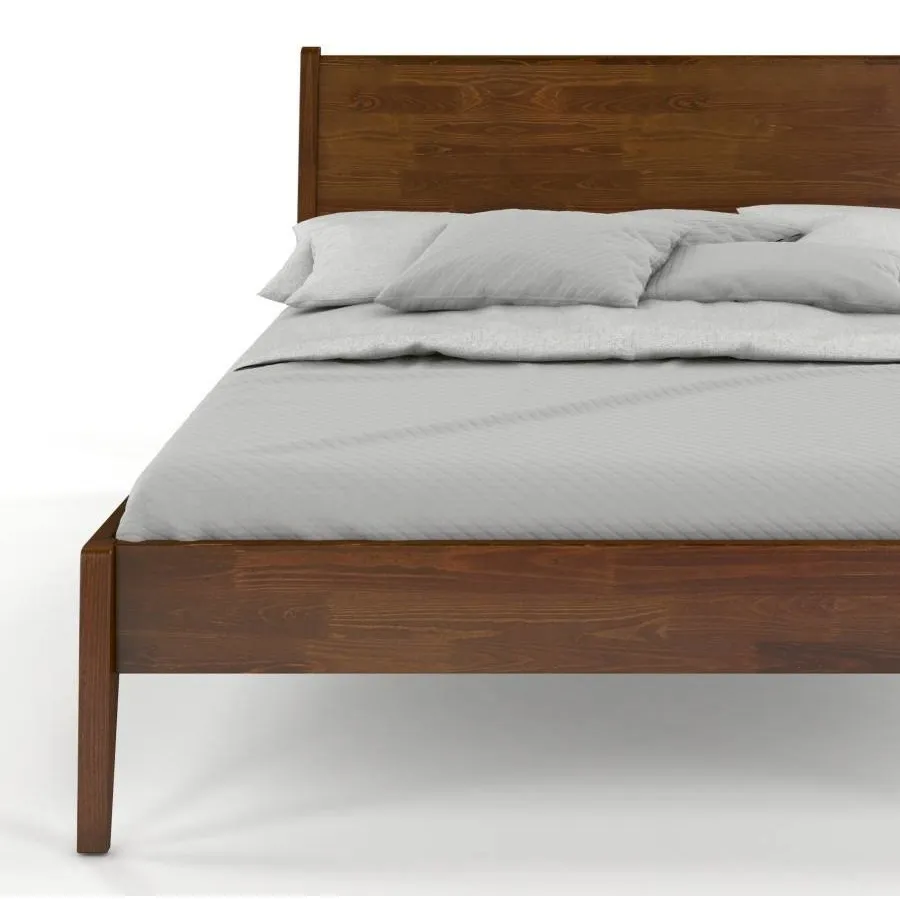 Lit en pin massif finition noyer haut de gamme collection VENISE
