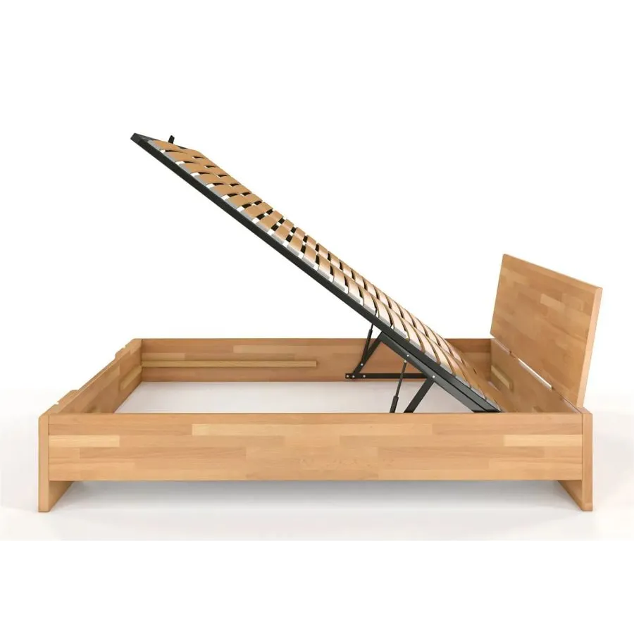 Lit coffre bois naturel adulte collection Scandic