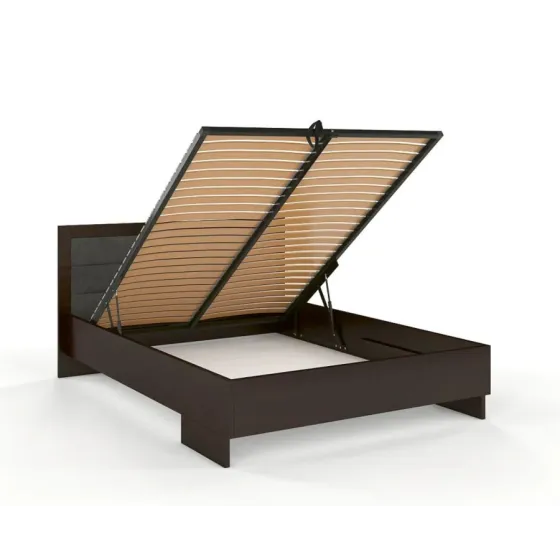 Lit coffre 160x200 bois finition wenge collection NEY
