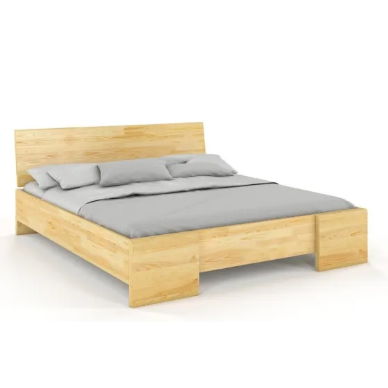 Lit coffre bois pin finition naturel chambre adulte collection NOVA
