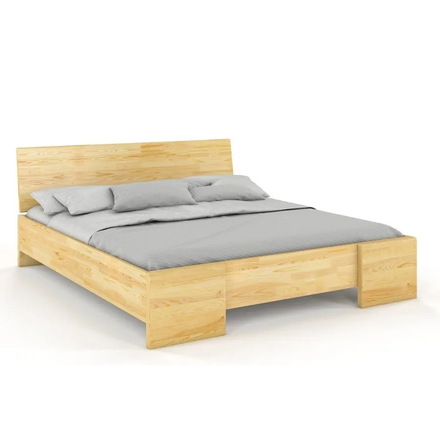 Lit coffre bois pin finition naturel chambre adulte collection NOVA