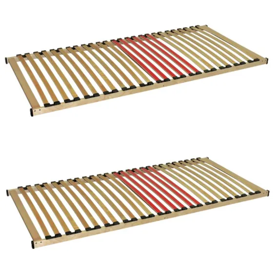 Sommier à lattes double bois massif 180x200 collection SLIMWOOD