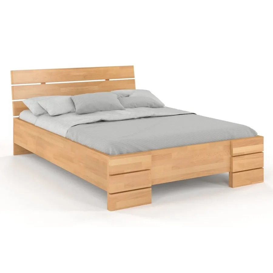 lit coffre en bois 140x190 finition naturel collection INDIGO