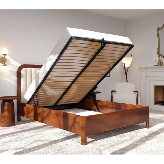 Lit coffre bois avec sommier relevable collection Verde