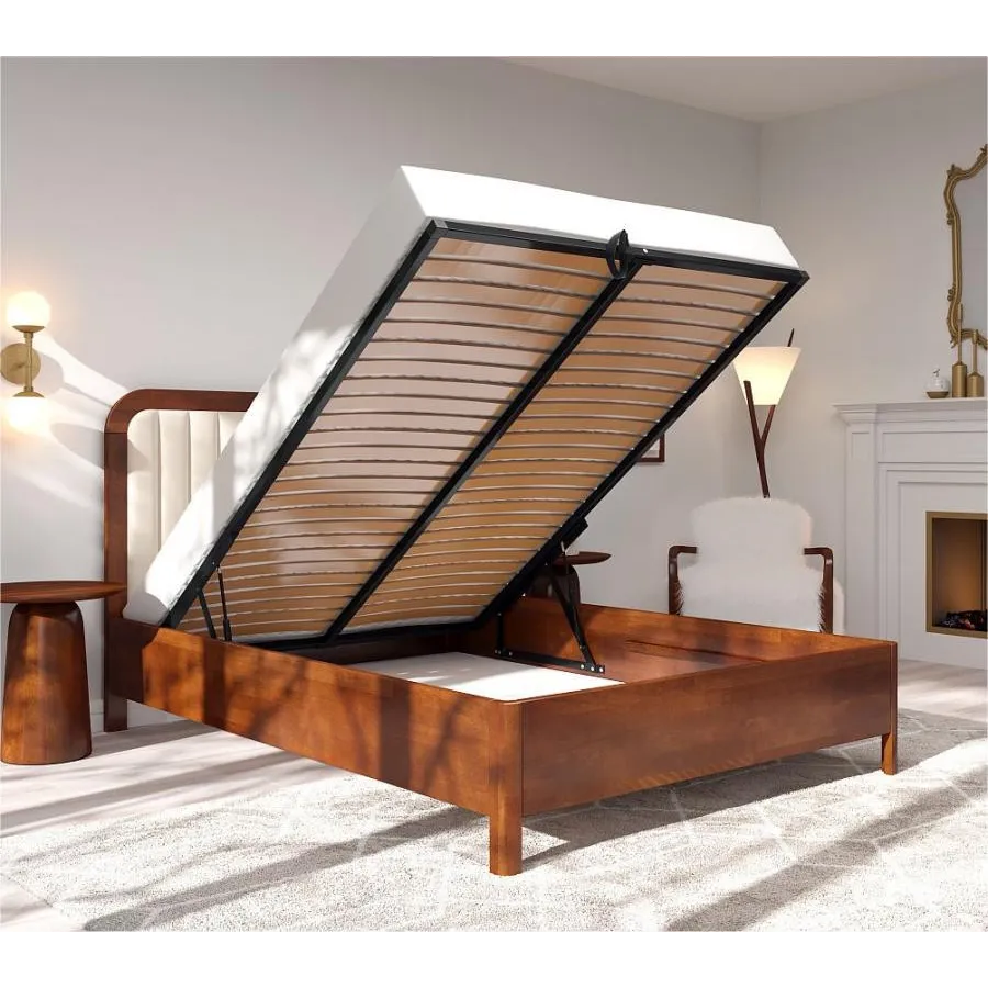 Lit coffre bois avec sommier relevable collection Verde