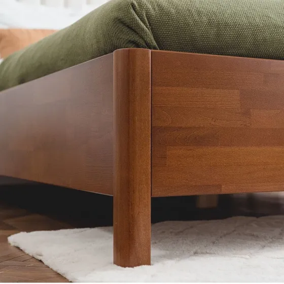 Lit coffre bois teinte noyer collection Verde