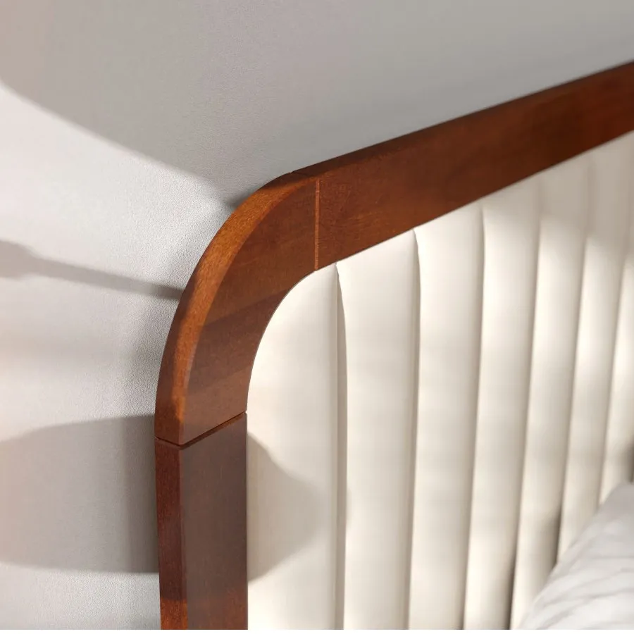 Lit coffre bois tete de lit capitonnee collection Verde