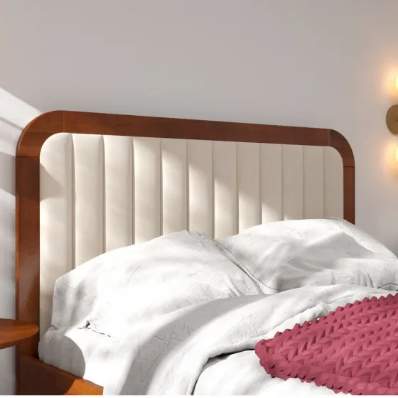 Lit coffre bois tete de lit tissu collection Verde