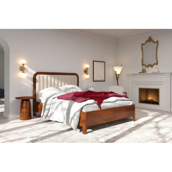 Lit coffre bois chambre adulte collection Verde