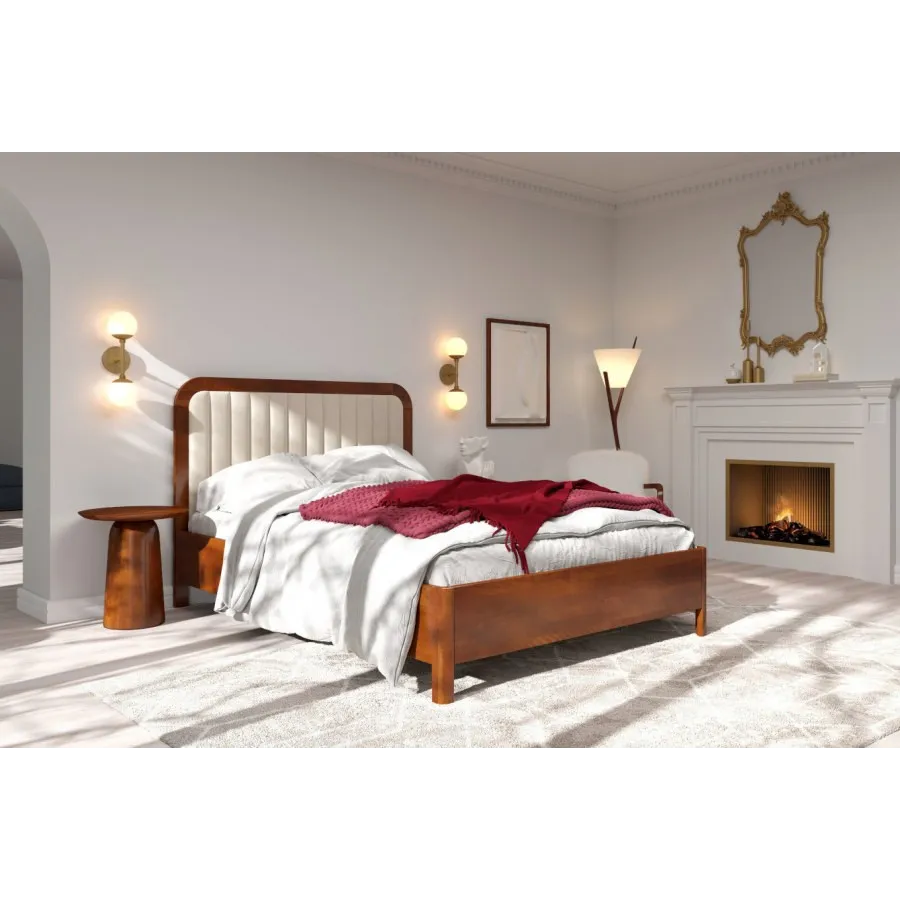 Lit coffre bois chambre adulte collection Verde