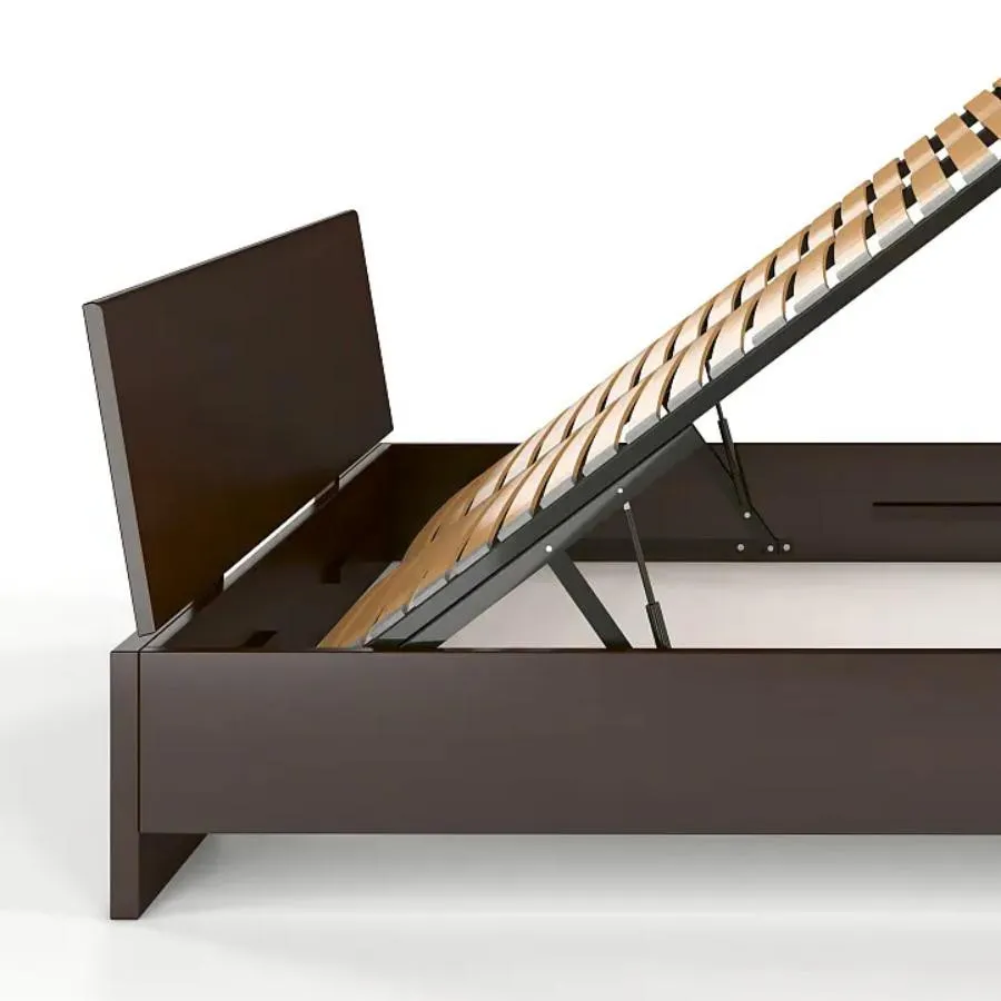 Lit coffre bois naturel collection Nova