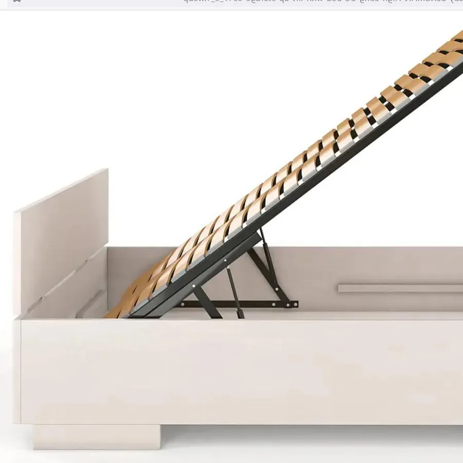 Lit coffre en bois  blanc collection Noko