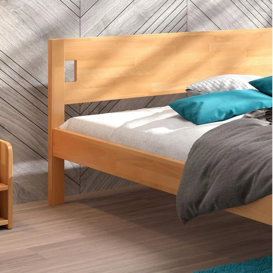 Lit 180x200 bois hêtre massif collection Niko