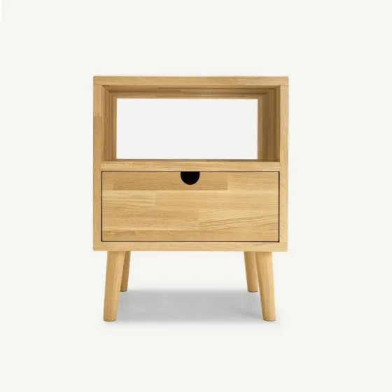 Table de chevet bois chêne naturel 1 tiroir Blox