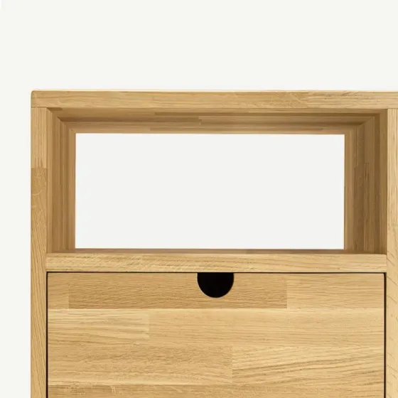 Table de chevet bois chêne naturel 1 tiroir Blox