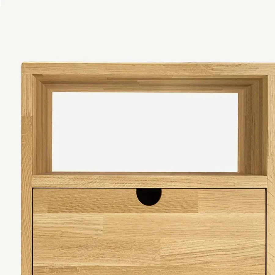 Table de chevet bois chêne naturel 1 tiroir Blox