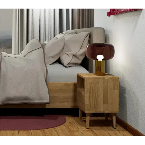 Table de chevet bois chêne naturel 1 tiroir Blox