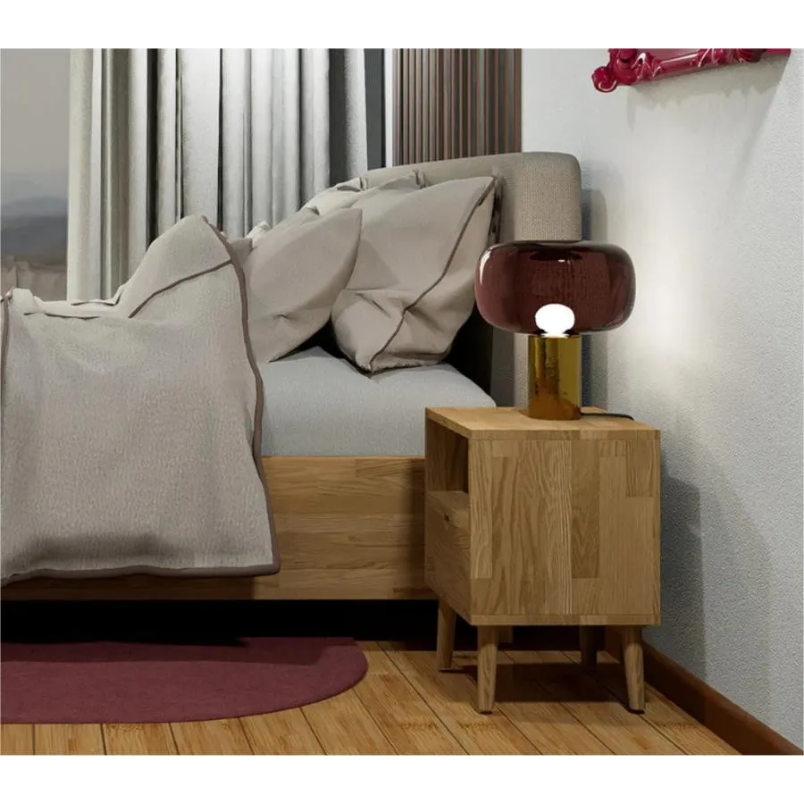 Table de chevet bois chêne naturel 1 tiroir Blox