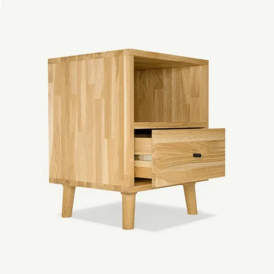 Table de chevet bois chêne 1 tiroir 1 niche Bergen