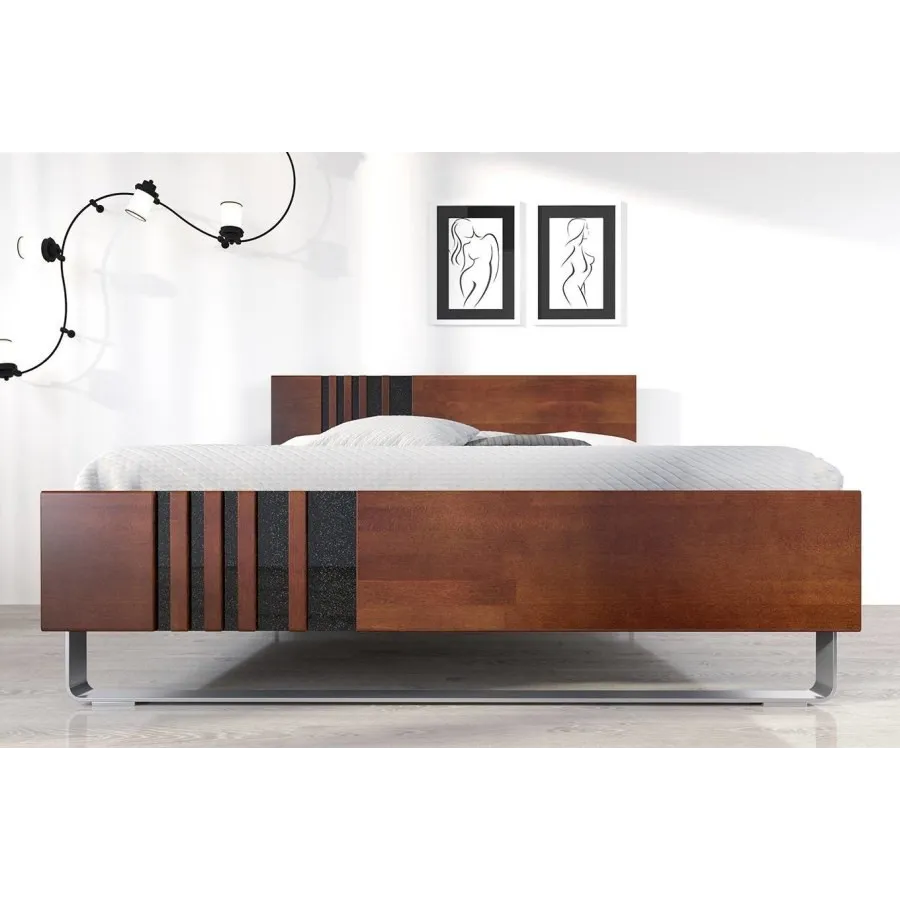 Lit en bois massif finition haut de gamme collection BELLEVUE