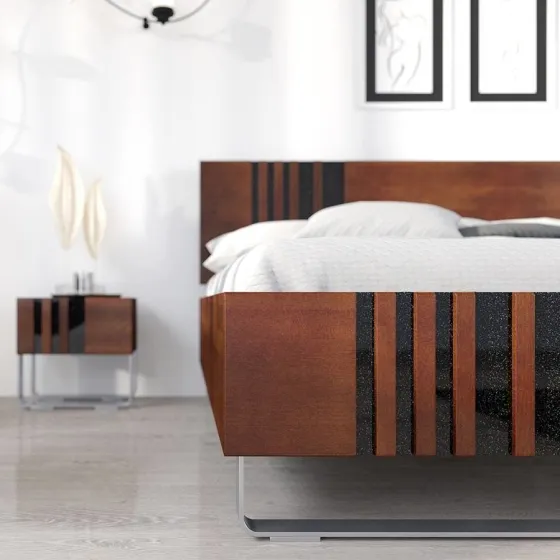 Finition haut de gamme lit en bois collection BELLEVUE