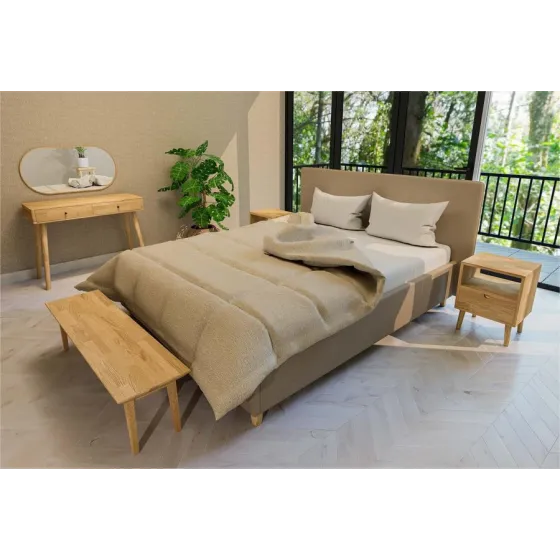 Banc bois chêne massif chambre ou hall d'entrée Loop